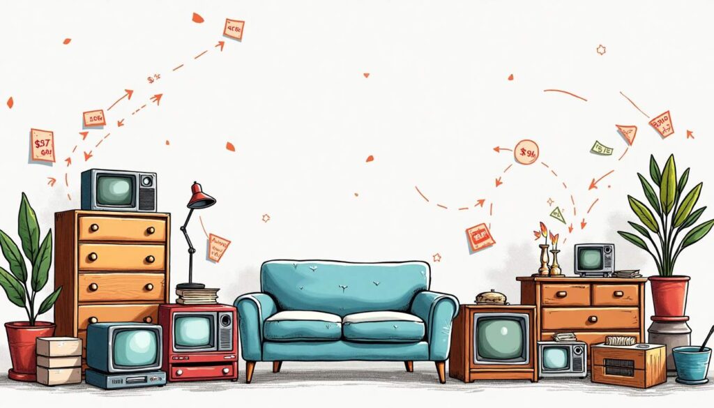 An assortment of items commonly flipped for profit