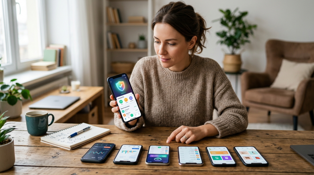 image showing user displaying phone with varis cashback apps